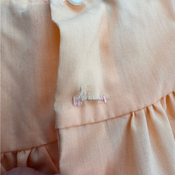 Vintage Polly Flinders Orange Smocked Dress Baby Size 18 months - Picture 3 of 4